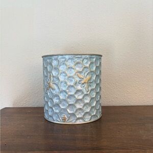 Decorative Honeycomb Patterned Vase - Blue and Gold